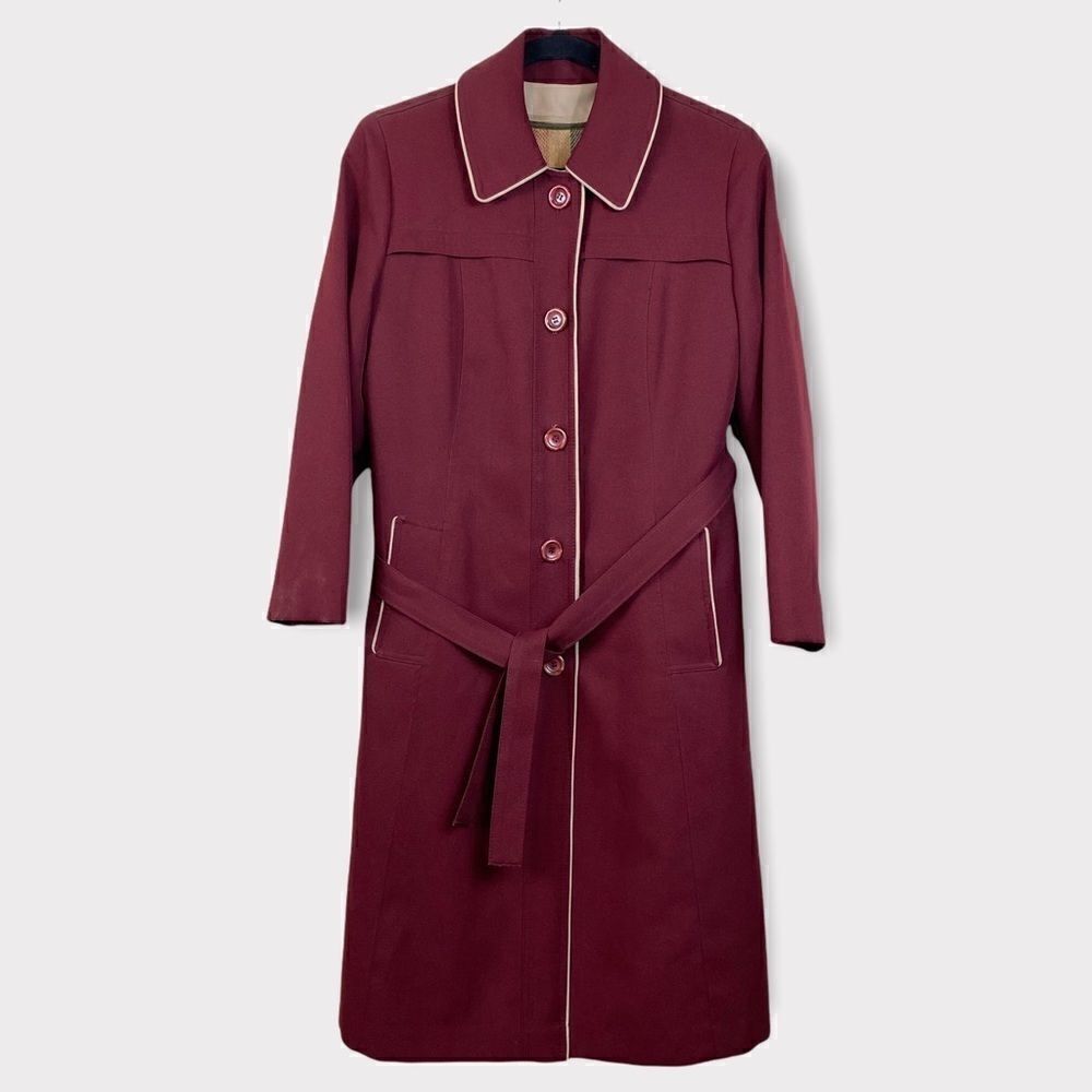 ILGWU 70s Vintage Red Maroon Long Wool Lined Peacoat